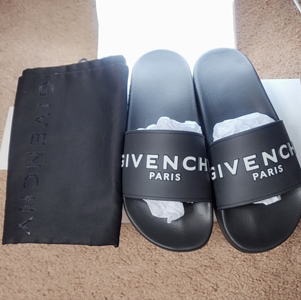 Givenchy Black Logo Slide Sandals
